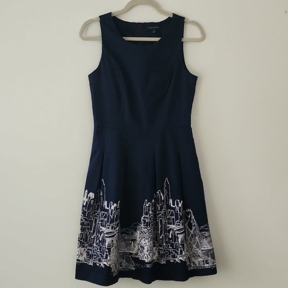 Tommy Hilfiger Navy NYC City Skiline Fit and Flare Sleeveless Mini Dress 4 (21) - Picture 3 of 11